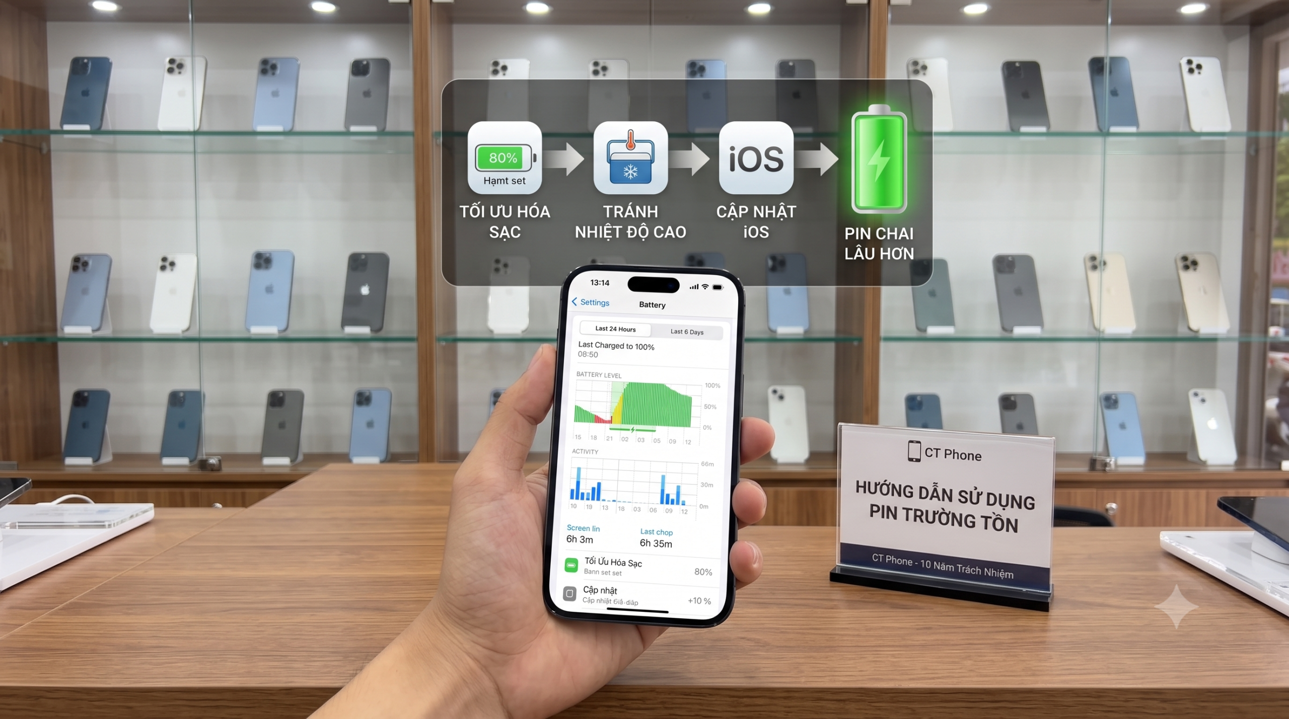 Xem ngay cách dùng điện thoại lâu chai pin của CT Phone, 2026 rồi mà vẫn mắc lỗi sau đây, thì bỏ ngay đi.