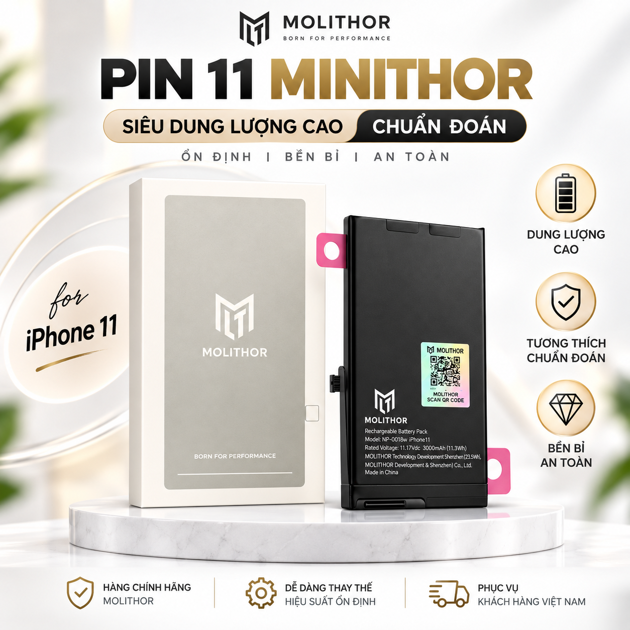 Thay pin 11 dung lượng siêu cao Minithor chạy chuẩn đoán chính hãng